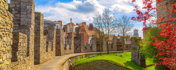 Fototapeta premium Gravensteen castle inside view in Ghent, Belgium