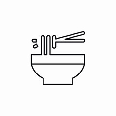 noodles food bowl icon vector sign