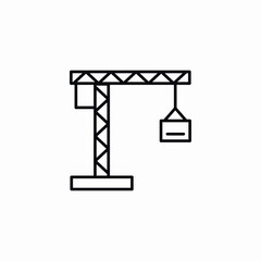 construction crane building icon vector sign