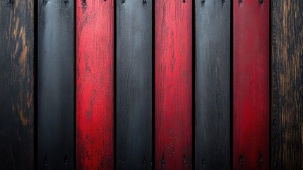 Red and Black Painted Wood Plank Texture Background