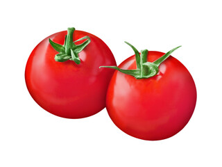 2 Tomatoes isolated on white background