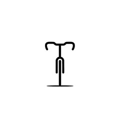 Minimalist Bicycle Icon Depicting Handlebar and Wheel on White Background