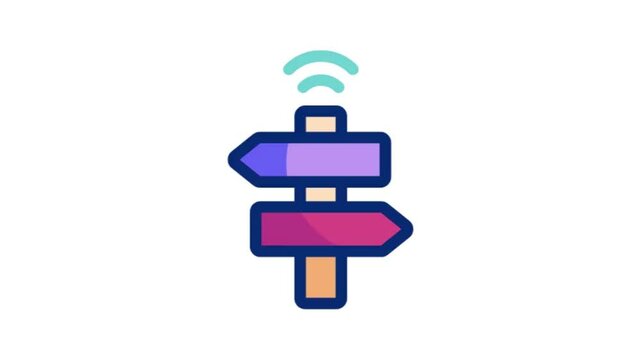 vector illustration of a robot with a sign
