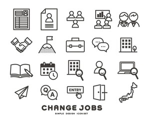 転職や就活に関するベクターアイコンセット