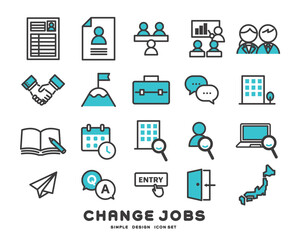 転職や就活に関するベクターアイコンセット