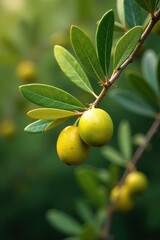 Olive leaves with Xylella fungus and yellowing, disease, forest