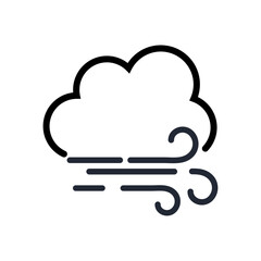 Cloudy windy weather linear icon,weather forecast