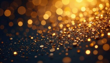 Sparkling gold confetti texture on a seamless background, confetti, glitter