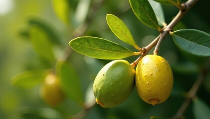 Olive leaves with Xylella fungus and yellowing, olive leaf, yellowing, leaf