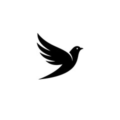Silhouette of a Flying Bird Symbolizing Freedom and Grace