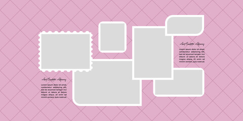 Pictures or photos frame collage layout abstract photo frames and digital photo wall template