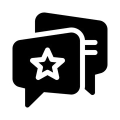 Star with Speech Bubble glyph icon