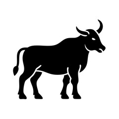 Fototapeta premium Customizable Bull Silhouette Vector Art for Recraft.ai
