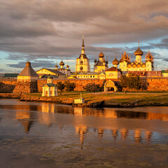 Fototapeta premium Russia, Solovki. Solovetsky Monastery. Nature of Solovetsky Islands. Travel and tourism. Attractions, culture and religion 