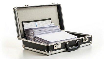 Corporate Document Briefcase Office Setting Professional Image Business Environment Top View Organized Paperwork