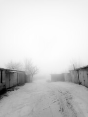 A Winter Drive into the Fog