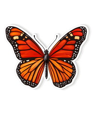 Obraz premium Beautiful and Elegant Monarch Butterfly Sticker in Realistic Style