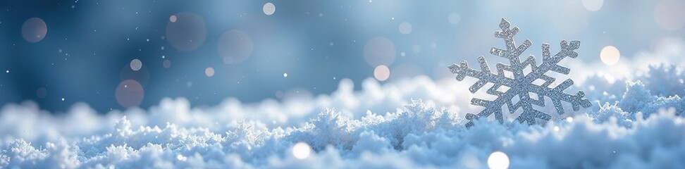 Dainty snowflake details against a glittering silver backdrop, seasonal, sparkling