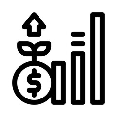 Financial growth line icon