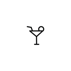 Cocktail glass line icon, outline vector sign, linear style pictogram isolated on white. Symbol, logo illustration. Editable stroke. Pixel perfect