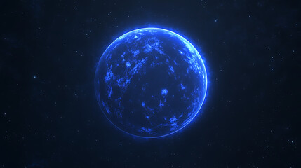 Obraz premium Translucent Azure Globe in the Cosmos with Starlight Shimmering in the Darkness of the Universe