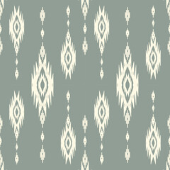 Ikat seamless pattern, geometric design, motif ethnic handmade, Ikat ethnic tribal, boho colors seamless wallpaper. Ethnic Ikat abstract background art.Illustration for greeting cards, printing