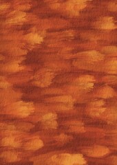 Abstract red, yellow and orange color dry brush stroke on paper illustration for decoration on primitive art style and autumn seasonal.