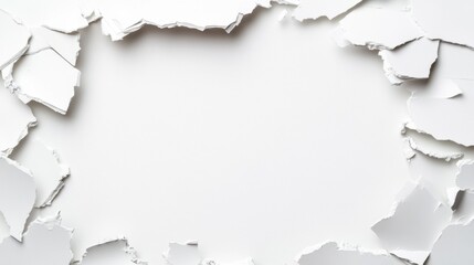 Torn Paper Edges with Empty Space for Text or Images on a Clean White Background