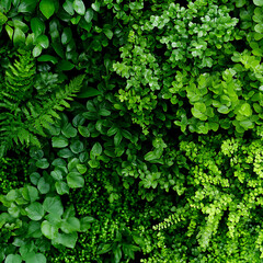 Obraz premium Verdant Greenery Symphony Dense Natural Flora Lush Background Vibrant Botanical Garden Foliage Texture
