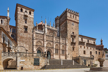 Fototapeta premium Saint Mary Guadalupe church gothic style. Caceres, Extremadura. Spain