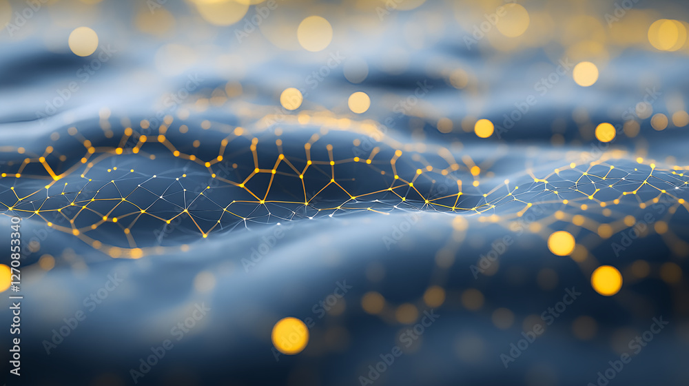 Aufkleber exploring digital networks abstract visualization data environment futuristic setting close-up conne