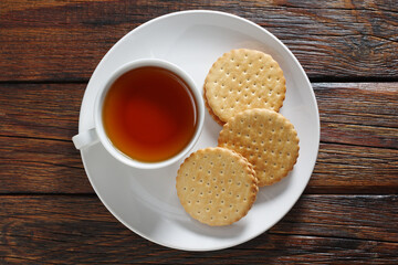 Tea and cookies with filling