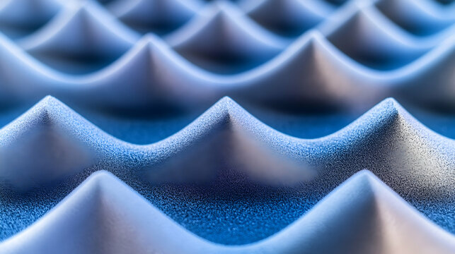 Blue acoustic foam panel, for sound insulation or damping in recording studio