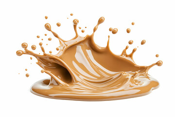 Caramel splash isolated for dessert, coffee or sauce element, advertisement