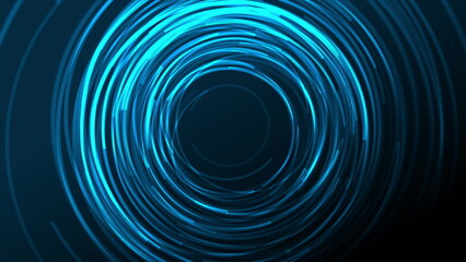 Blue minimal round lines abstract futuristic tech background