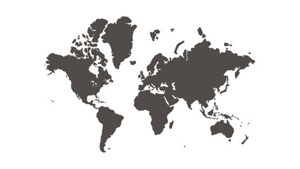 World map abstract empty silhouette in black color isolated. Minimalist background for banner poster card project about Earth international holiday.