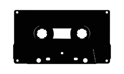 Cassette black and white silhouette