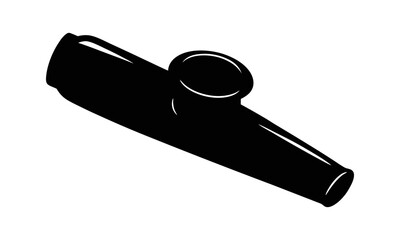 Kazoo black and white vector silhouette