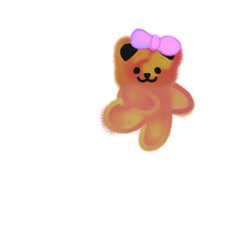 Girly Bear with Pastel Bow