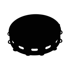 Tambourine black and white silhouette