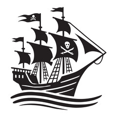 Pirate Ship Silhouette Vector Adventure on the High Seas