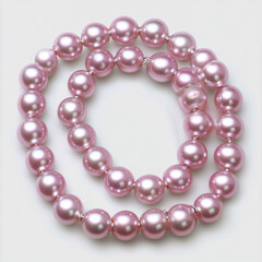 Obraz premium Pink pearl necklaces round bead jewelry classic elegant fashion on transparent background