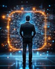 Risk assessment and mitigation stategies for business stability Business professional analyzing digital data.