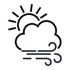 Sunny and windy icon,weather icon