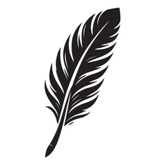 Fototapeta premium Elegant Feather Quill Illustration Download Black and White Vector Art