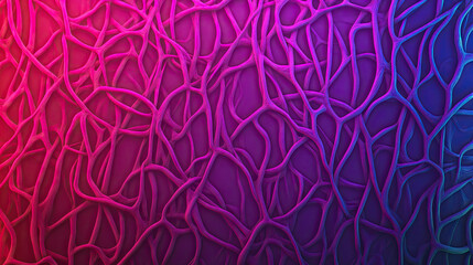 A vibrant, abstract background featuring intertwining lines in shades of pink and purple, creating a visually striking, textured pattern.