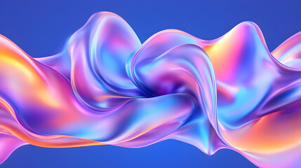 Obraz premium Flowing iridescent fabric with rainbow shimmer, for use as visual background