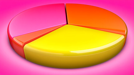 Fototapeta premium Colorful pie chart representation digital graphics business analysis creative environment top-down viewpoint data visualization concept