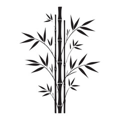 Bamboo stalks vector illustration oriental nature Zen garden designs