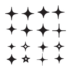 Vector Sparkle Star Burst Silhouette Illustration Design Collection